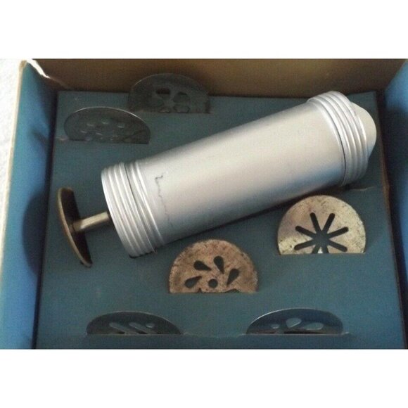 Vintage Ateco Cookie Press Modeler # 680 Spacer & 6 discs in Box JH606 - Picture 4 of 4